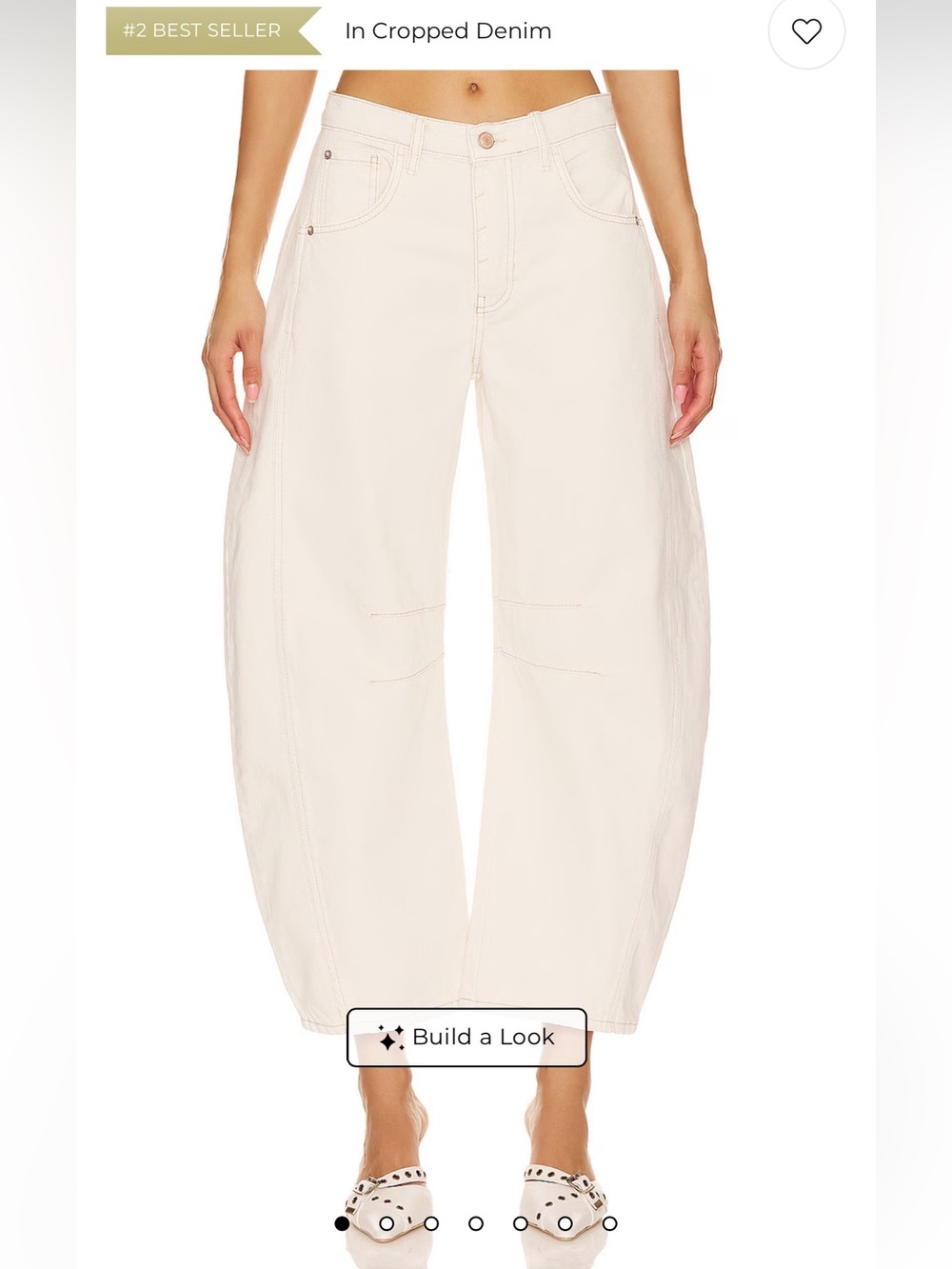 We The Free Good Luck Mid Rise Barrel Jeans in Milk Free People